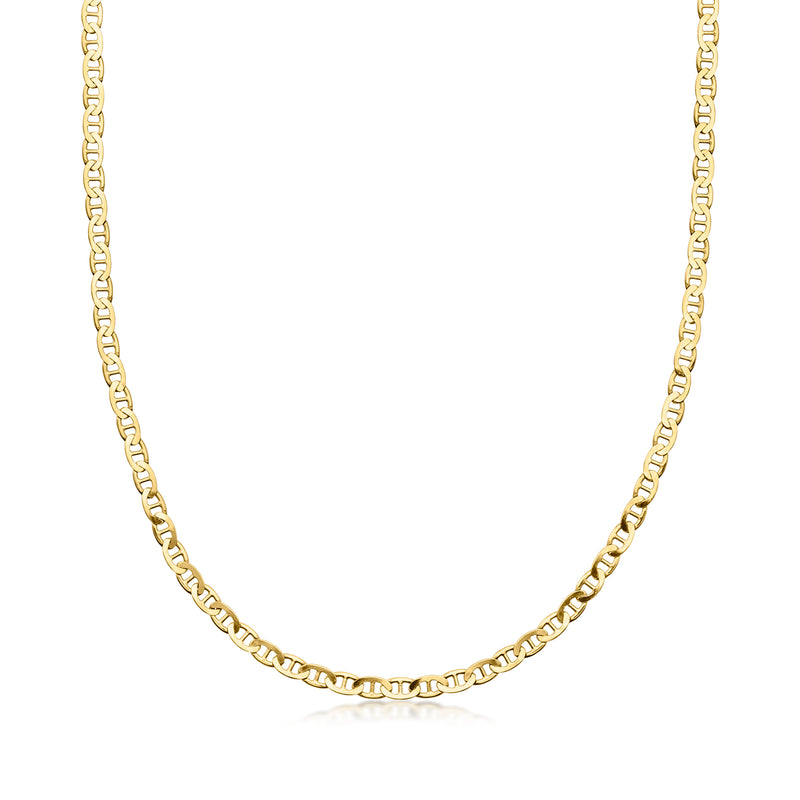 Vintage yellow gold mariner-link necklace with polished chain links