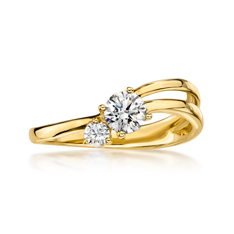 .50 ct. t.w. Lab-Grown Diamond Two-Stone Ring in 10kt Yellow Gold