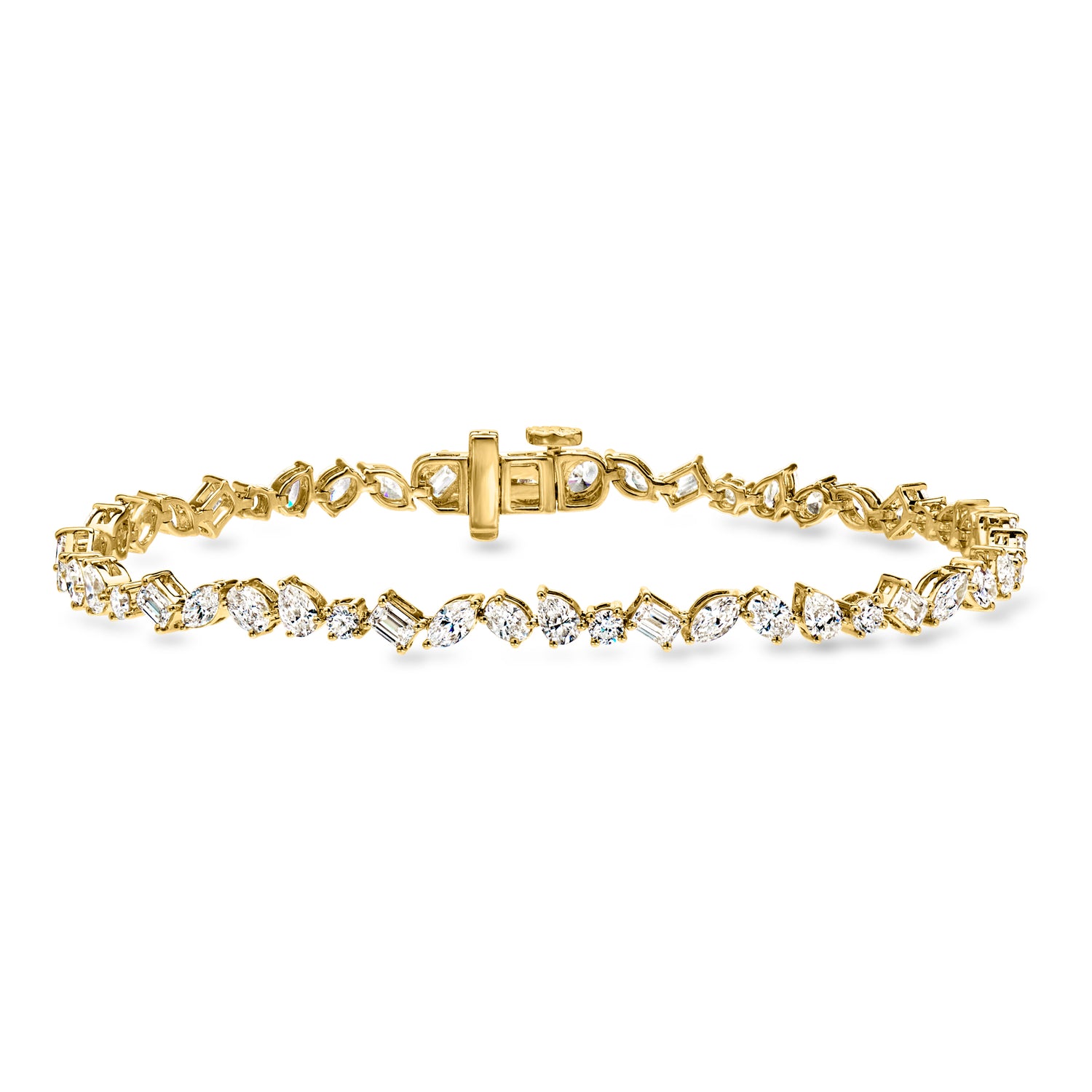 5.00 ct. t.w. Multi-Shaped Lab Grown Diamond Bracelet in 18kt Gold Over Sterling