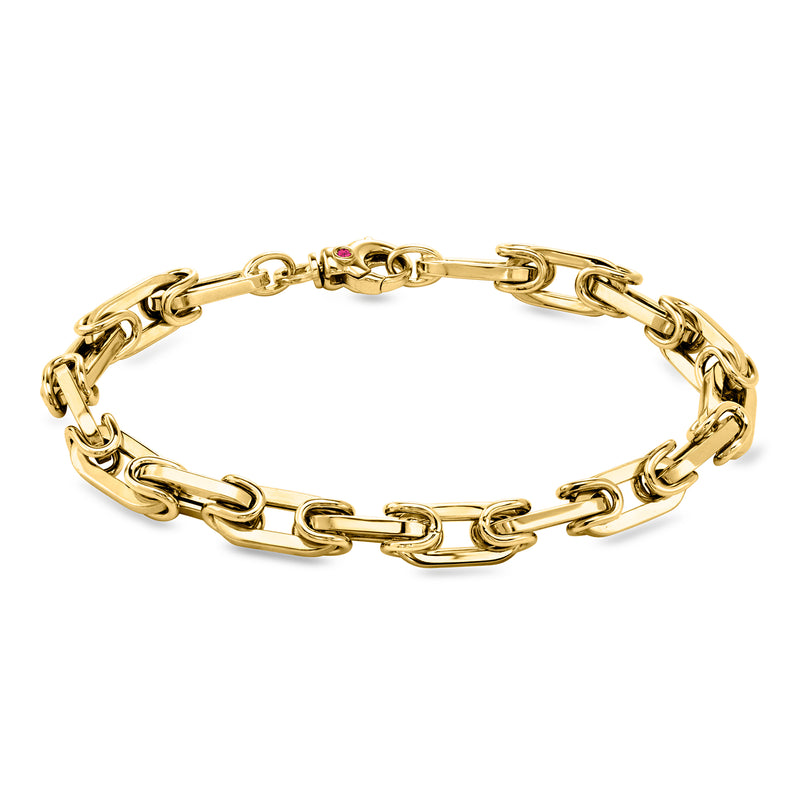 Interlocking-link 18kt yellow gold bracelet with box clasp