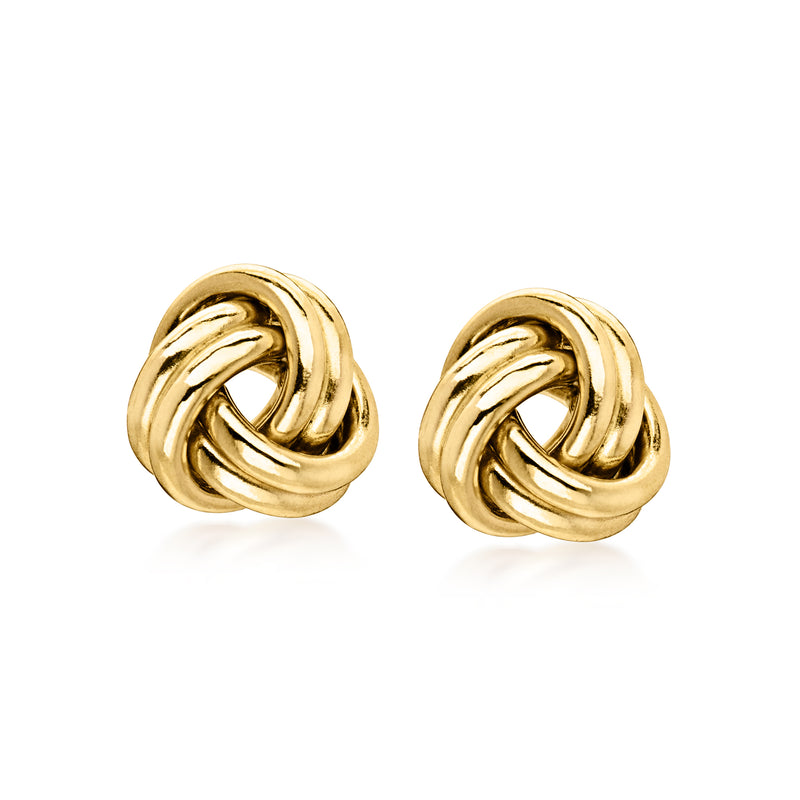 10kt Yellow Gold Love Knot Stud Earrings
