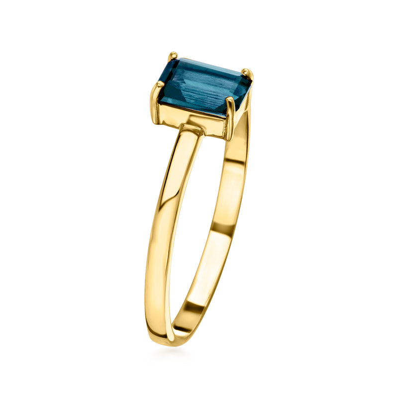 .70 Carat London Blue Topaz Ring in 10kt Yellow Gold