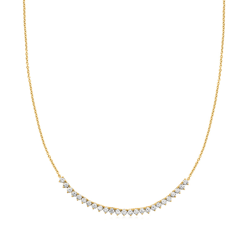 3.00 ct. t.w. Lab-Grown Diamond Half-Tennis Necklace in 18kt Gold Over Sterling
