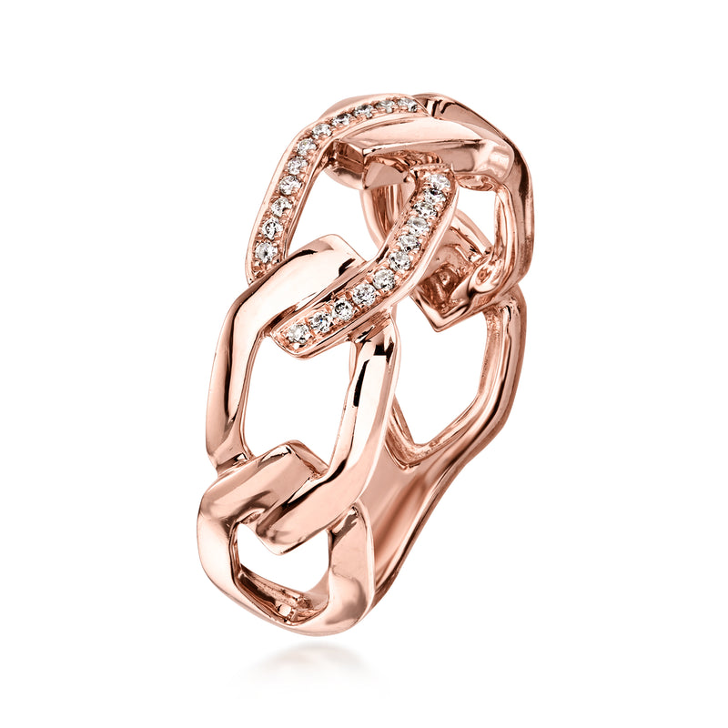 Le Vian rose gold diamond link ring with open chain-style links