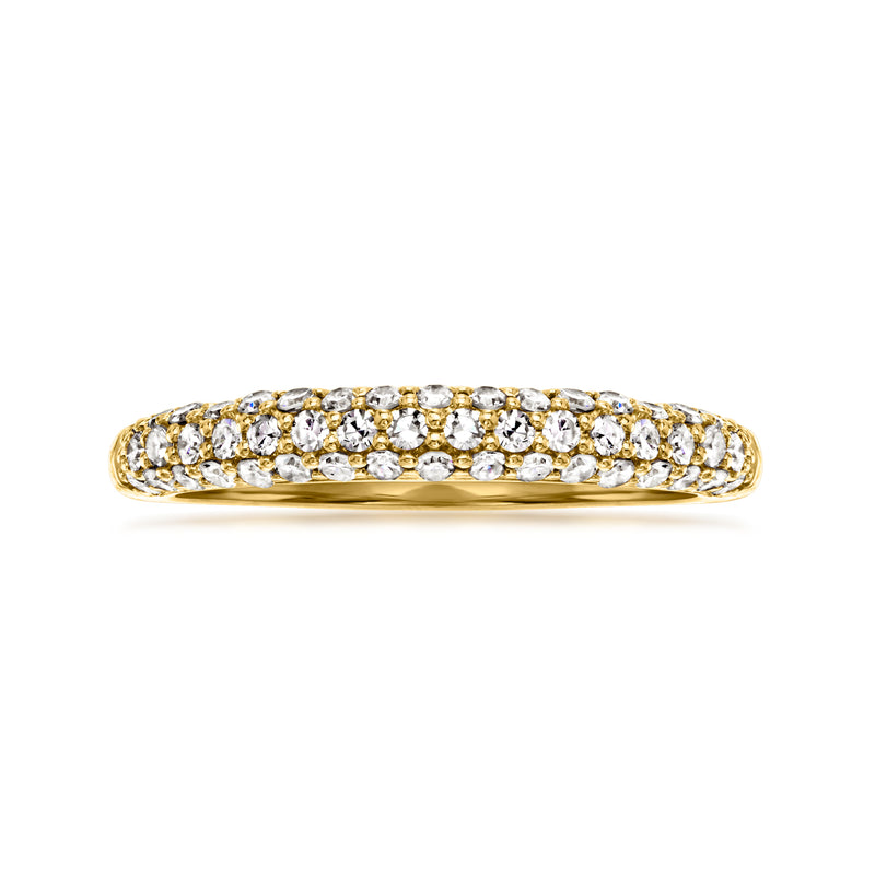 Pave lab-grown diamond ring in gold over sterling