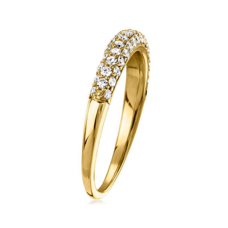 Gold over sterling pavé lab-grown diamond ring