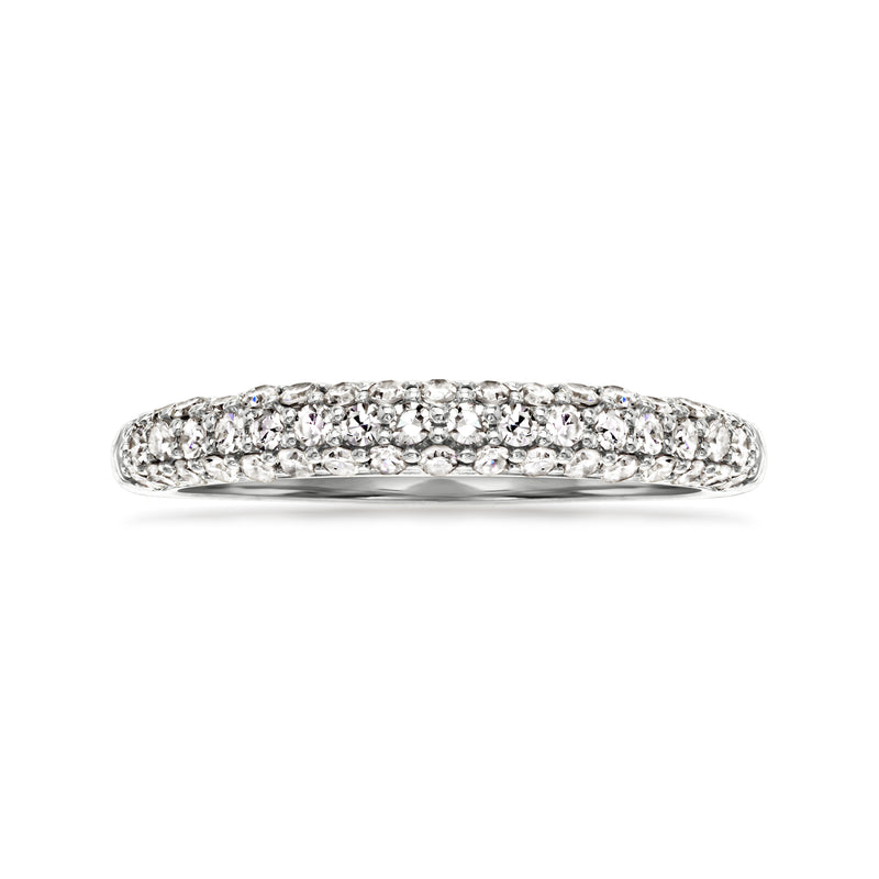 Pave lab-grown diamond ring in sterling silver