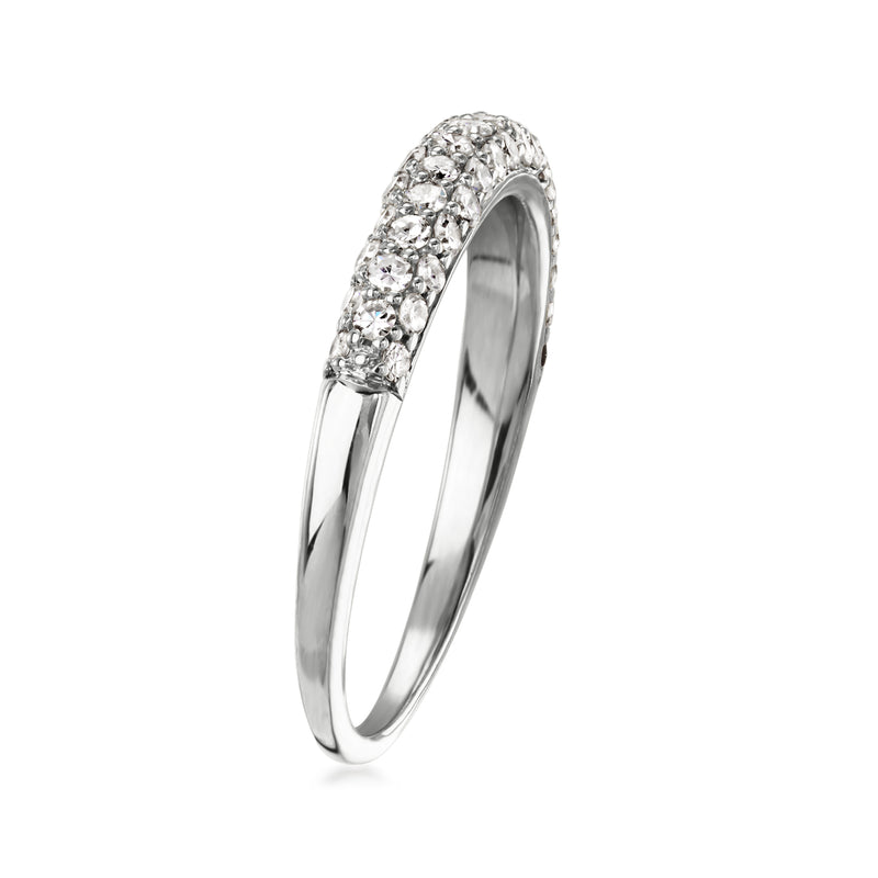 Pave lab-grown diamond ring in sterling silver