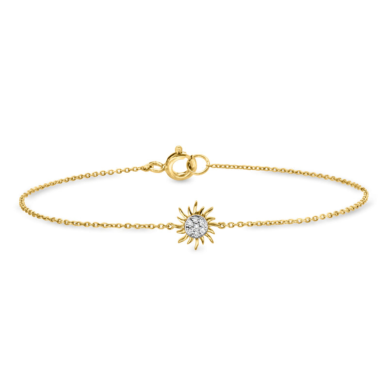 Lab-Grown Diamond Sun Bracelet in 18kt Gold Over Sterling