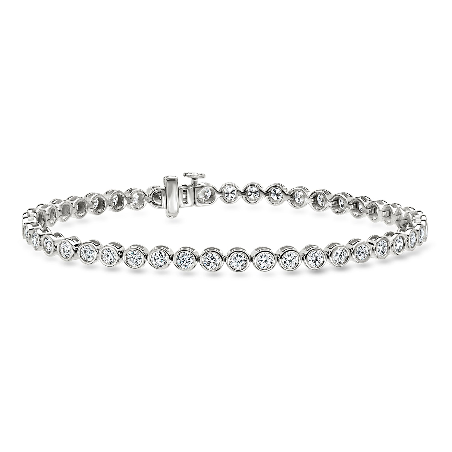 3.00 ct. t.w. Bezel-Set Lab Grown Diamond Tennis Bracelet in Sterling Silver