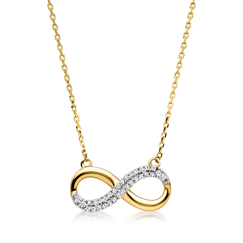 Lab-grown diamond infinity necklace in 10kt yellow gold