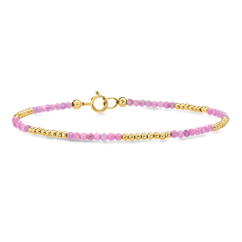 4.60 ct. t.w. Pink Tourmaline and 10kt Yellow Gold Bead Bracelet