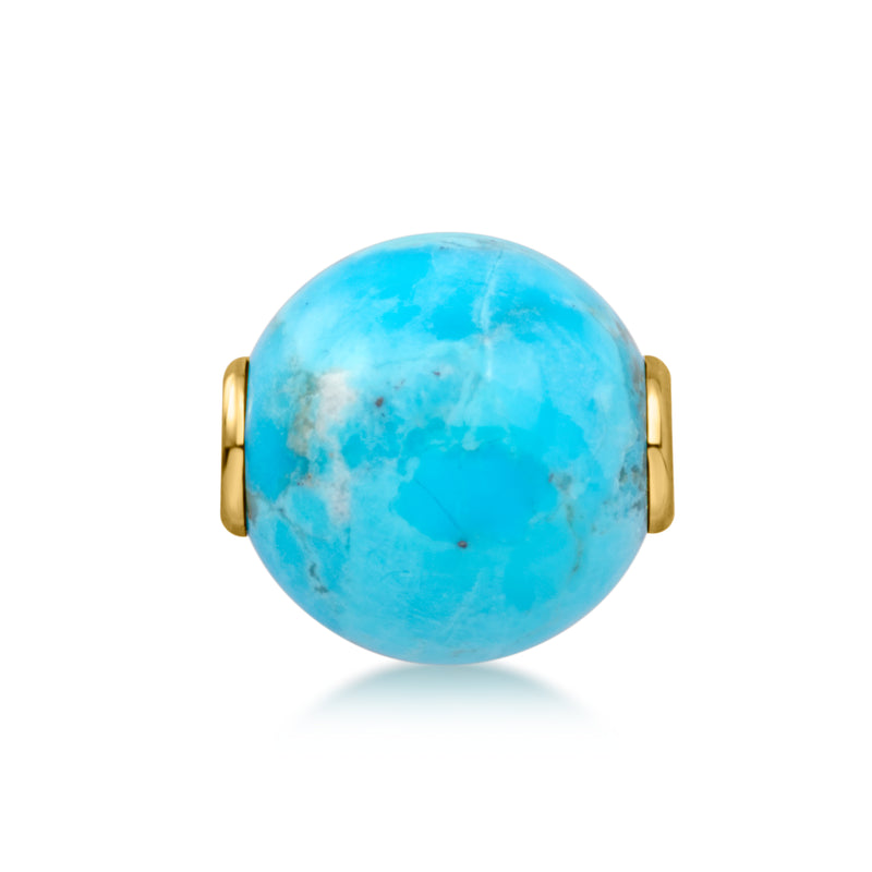 16mm Turquoise Bead Pendant in 14kt Yellow Gold