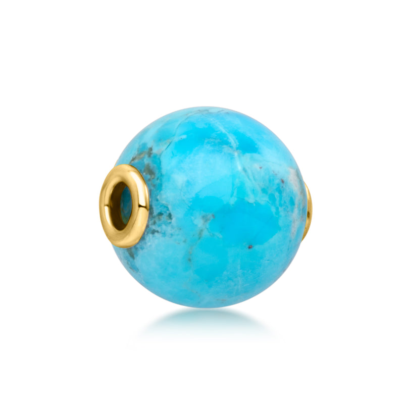 16mm Turquoise Bead Pendant in 14kt Yellow Gold