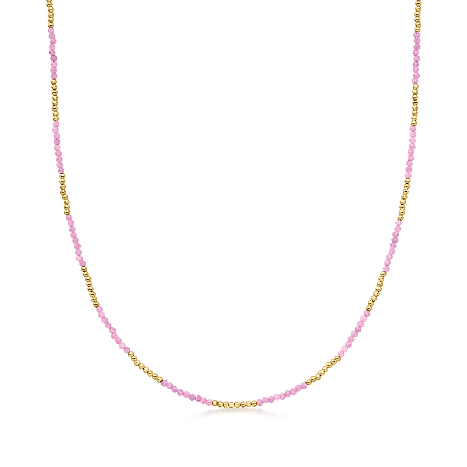 13.00 ct. t.w. Pink Tourmaline and 10kt Yellow Gold Bead Necklace