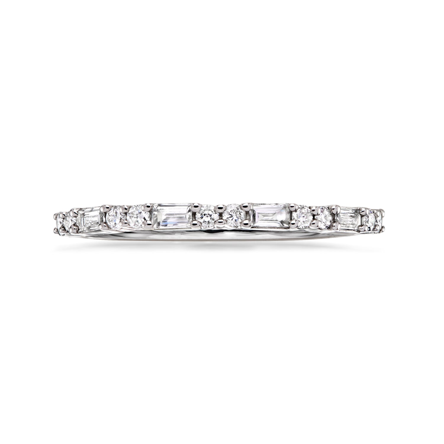 .25 ct. t.w. Round and Baguette Lab Grown Diamond Ring in Sterling Silver