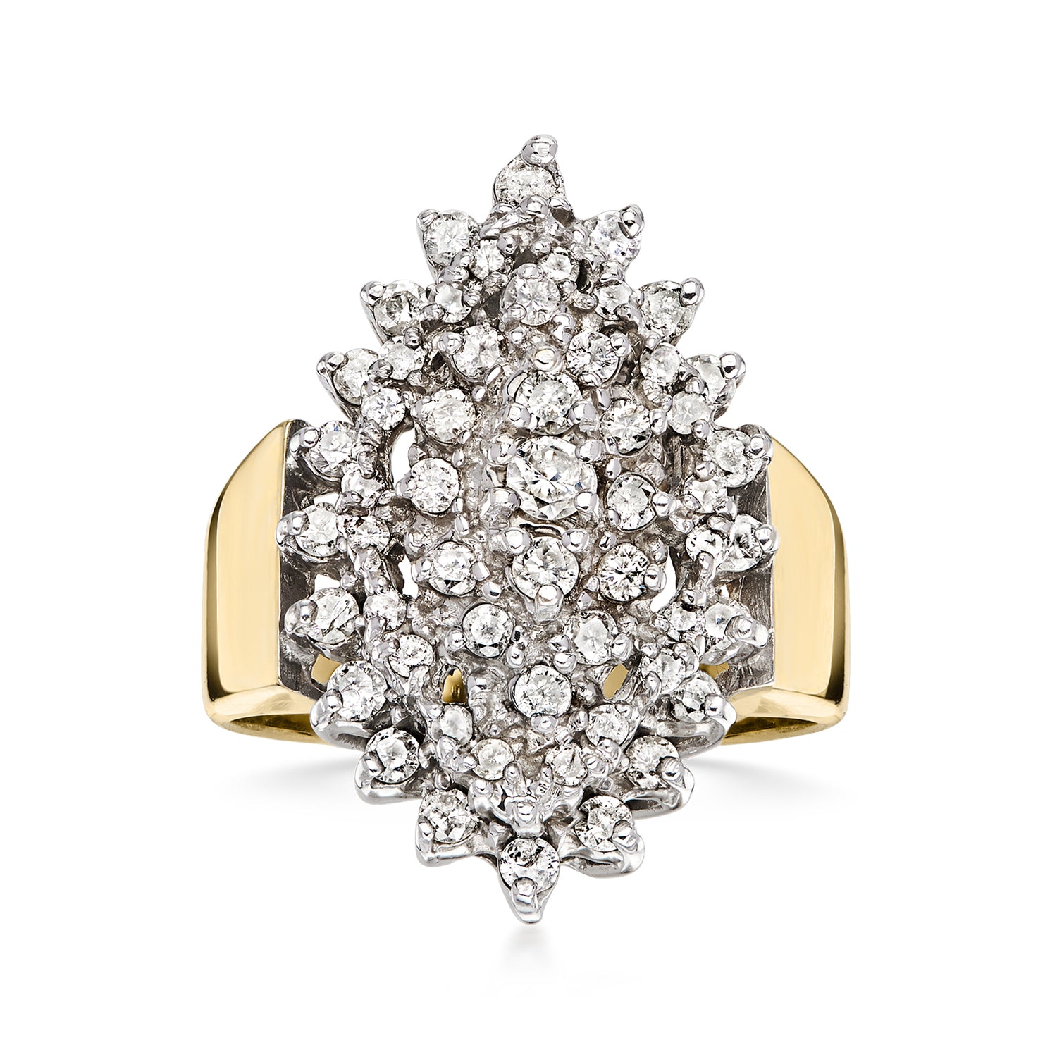 C. 1980 Vintage 1.25 ct. t.w. Diamond Navette Ring in 14kt Yellow Gold