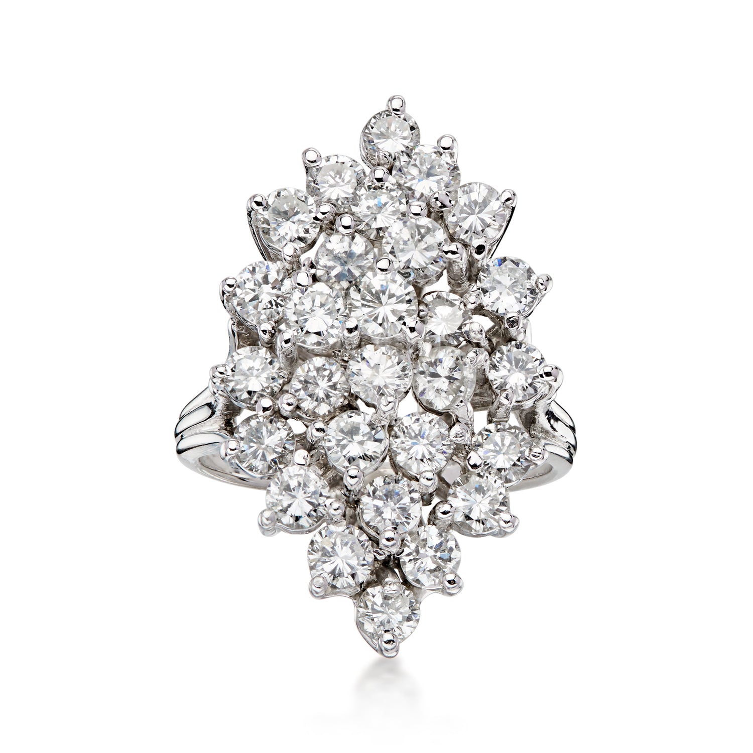 C. 1980 Vintage 2.50 ct. t.w. Diamond Cluster Ring in 14kt White Gold