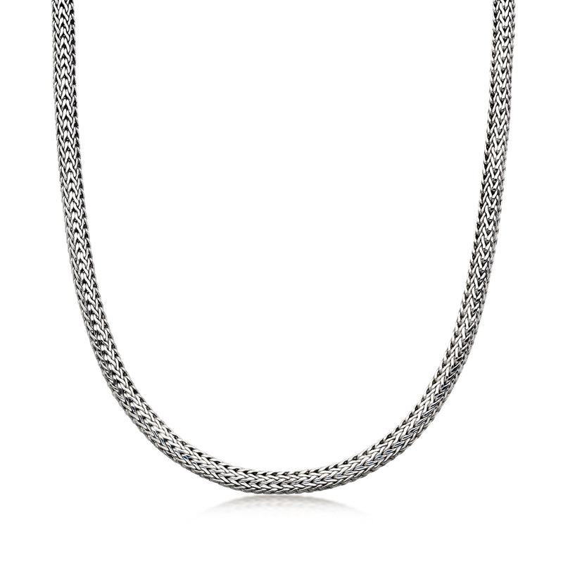 John Hardy sterling silver wheat-chain necklace with braided link texture