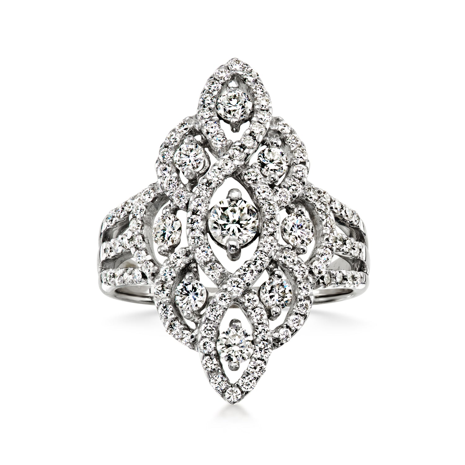 C. 1980 Vintage 1.50 ct. t.w. Diamond Ring in 14kt White Gold