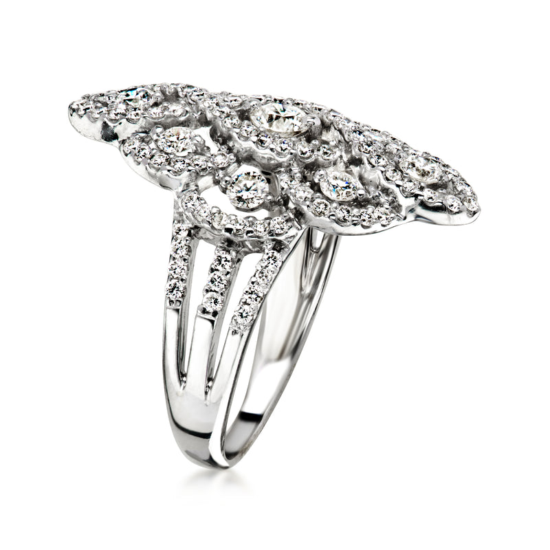 C. 1980 Vintage 1.50 ct. t.w. Diamond Ring in 14kt White Gold. Size 6.5
