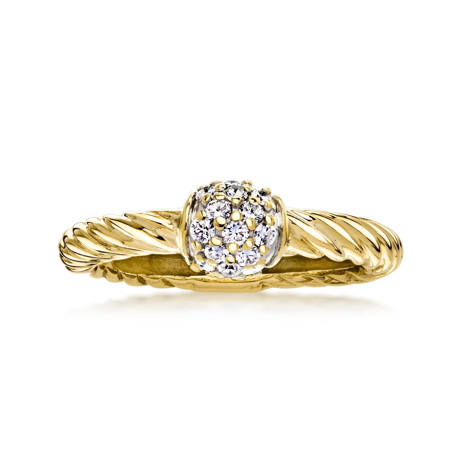 C. 1990 Vintage David Yurman .35 ct. t.w. Diamond Cluster Ring in 18kt Yellow Gold