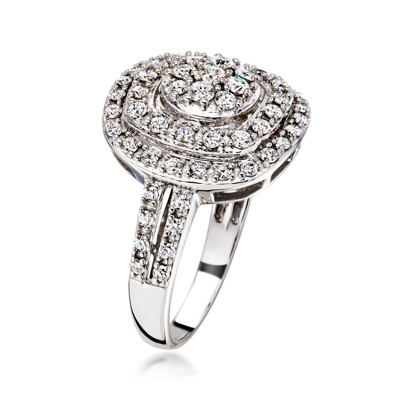 Vintage diamond cluster ring in 14kt white gold