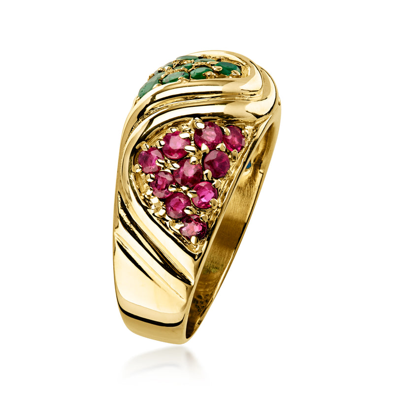 C. 1980 Vintage 1.60 ct. t.w. Multi-Gemstone Ring in 14kt Yellow Gold. Size 8