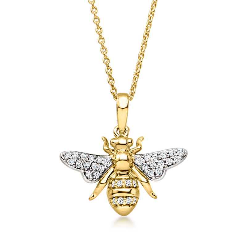 Roberto Coin diamond bumblebee pendant necklace in two-tone gold
