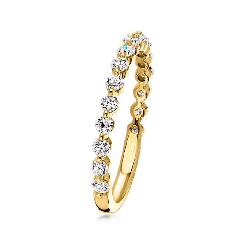 Gabriel & Co. diamond ring in 14kt yellow gold with round pavé-set stones