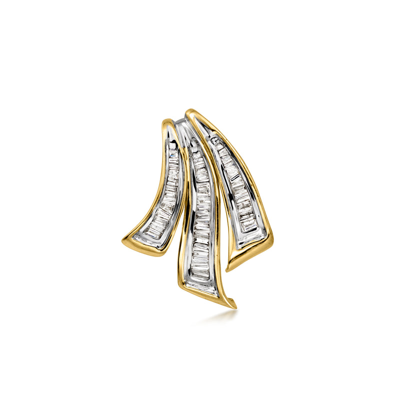 C. 1980 Vintage .75 ct. t.w. Baguette Diamond Slide Pendant in 14kt Yellow Gold