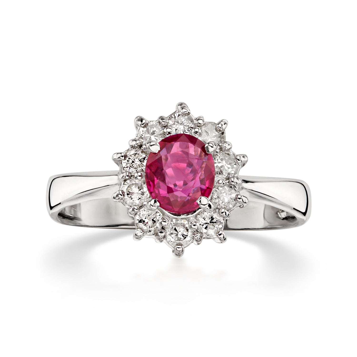 Pre-owned Ross-simons C. 2000 Vintage .55 Carat Ruby Ring With .27 Ct. T.w. Diamonds In Platinum In Silver