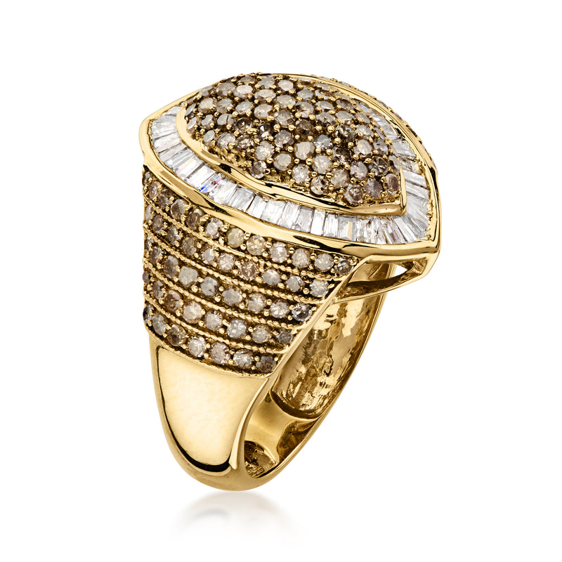 C. 1980 Vintage 2.30 ct. t.w. Diamond Ring in 10kt Yellow Gold. Size 6