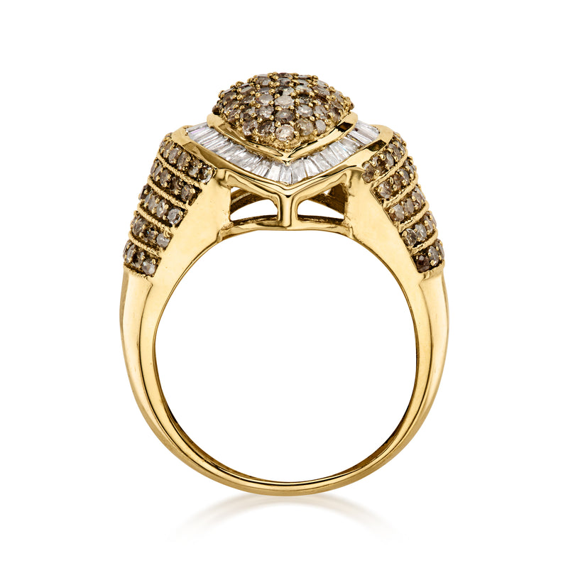 C. 1980 Vintage 2.30 ct. t.w. Diamond Ring in 10kt Yellow Gold. Size 6