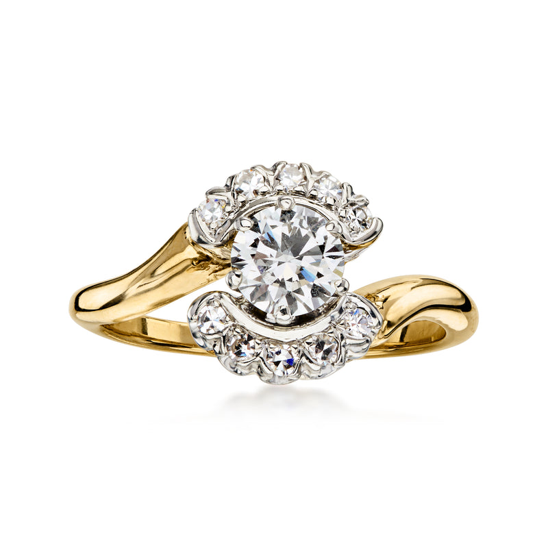 C. 1970 Vintage .73 ct. t.w. Diamond Ring in 14kt Yellow Gold. Size 6