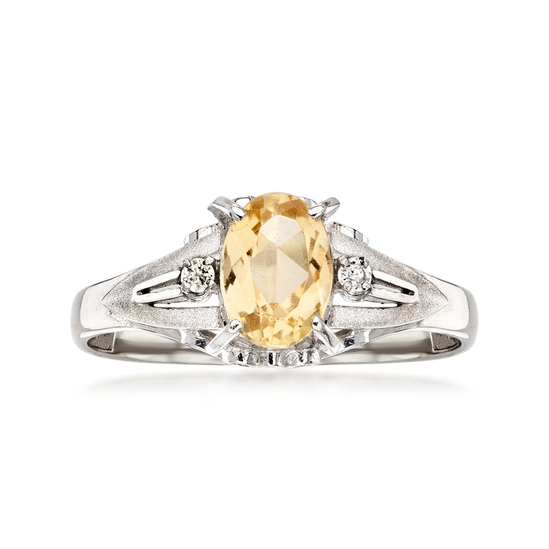 C. 1990 Vintage 1.00 Carat Imperial Topaz Ring with Diamonds in Platinum. Size 6