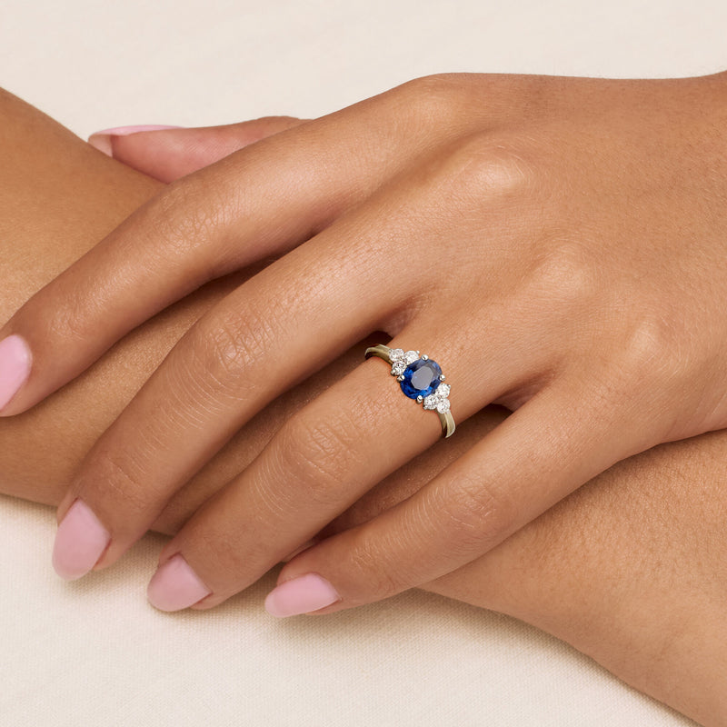 C. 1980 Vintage 1.25 Carat Sapphire Ring with .45 ct. t.w. Diamonds in Platinum and 18kt Yellow Gold. Size 6.5