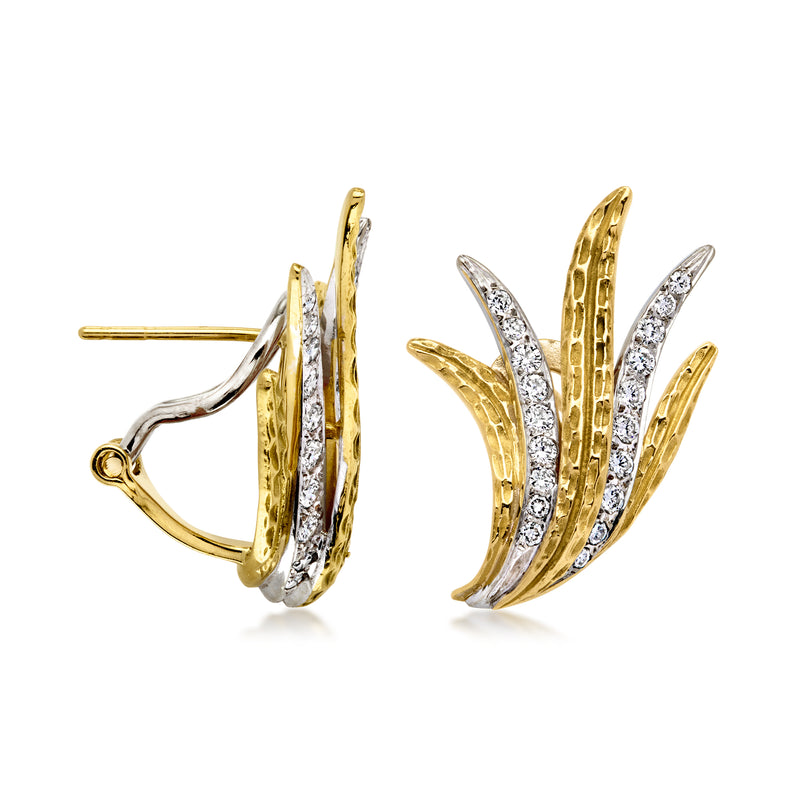 C. 1980 Vintage 1.00 ct. t.w. Diamond Spray Earrings in 18kt Yellow Gold