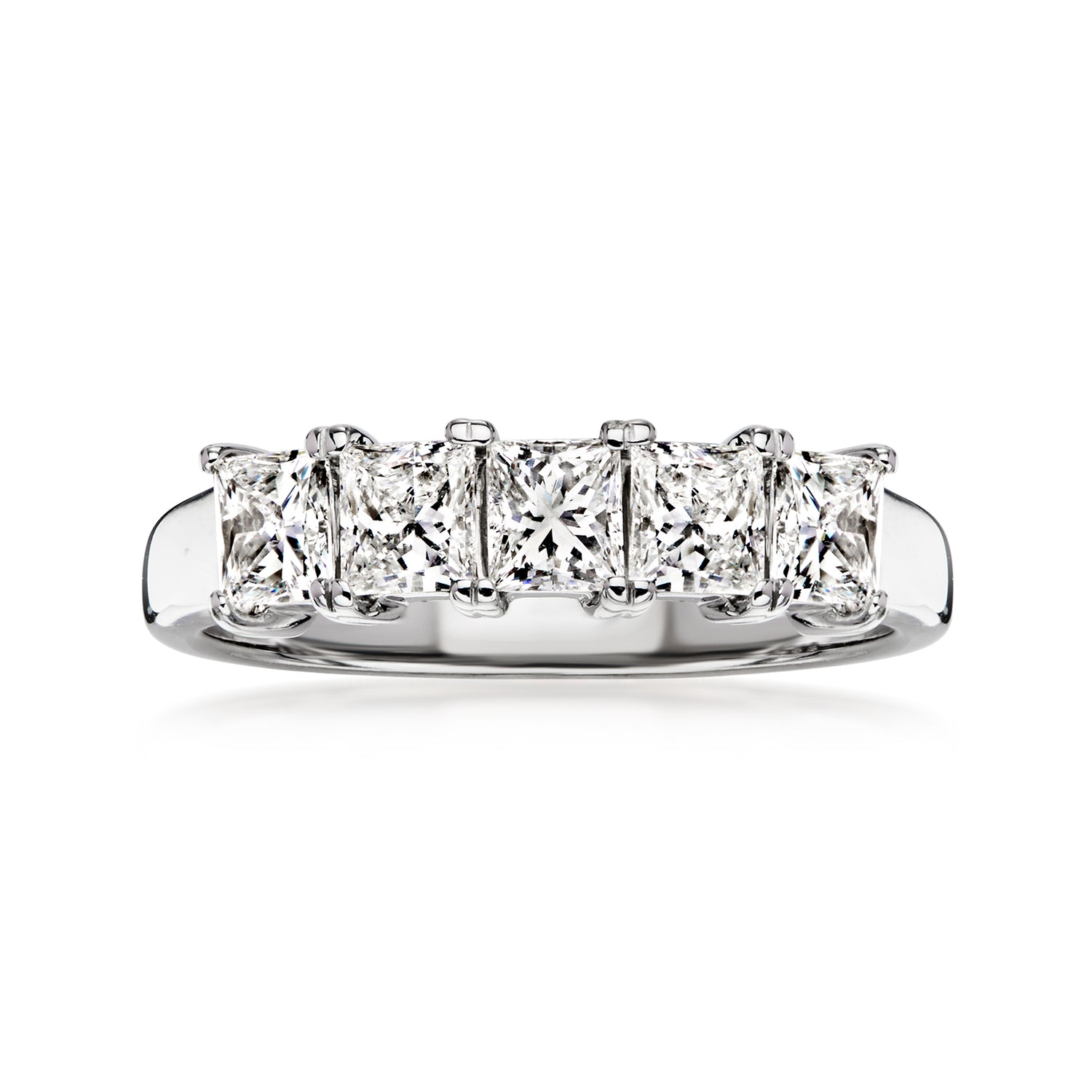 C. 1990 Vintage 1.53 ct. t.w. Diamond Five-Stone Ring in 14kt White Gold