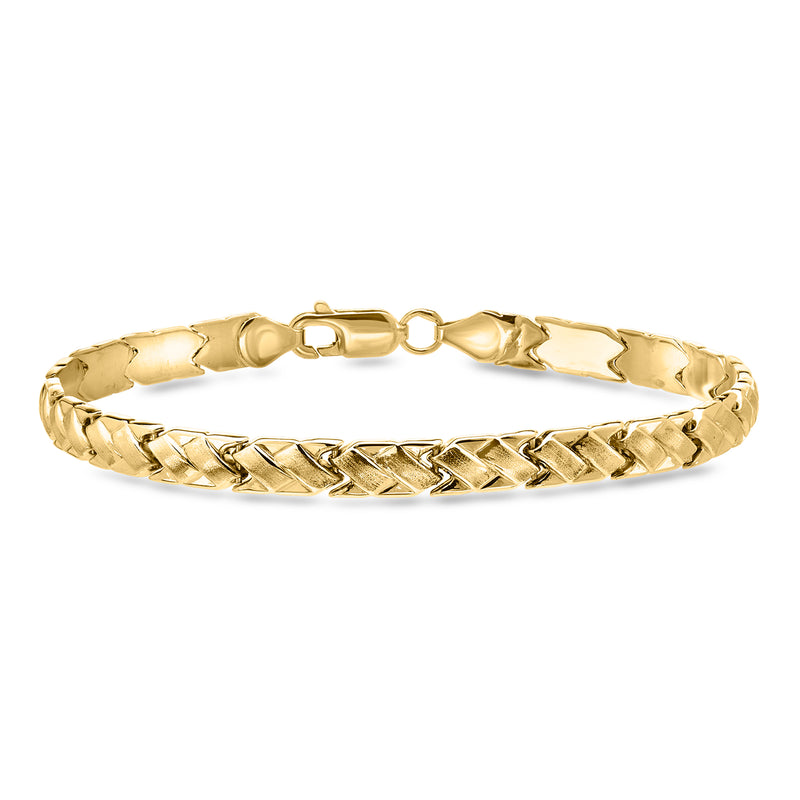 Vintage 14kt yellow gold chevron-link bracelet with hinged clasp