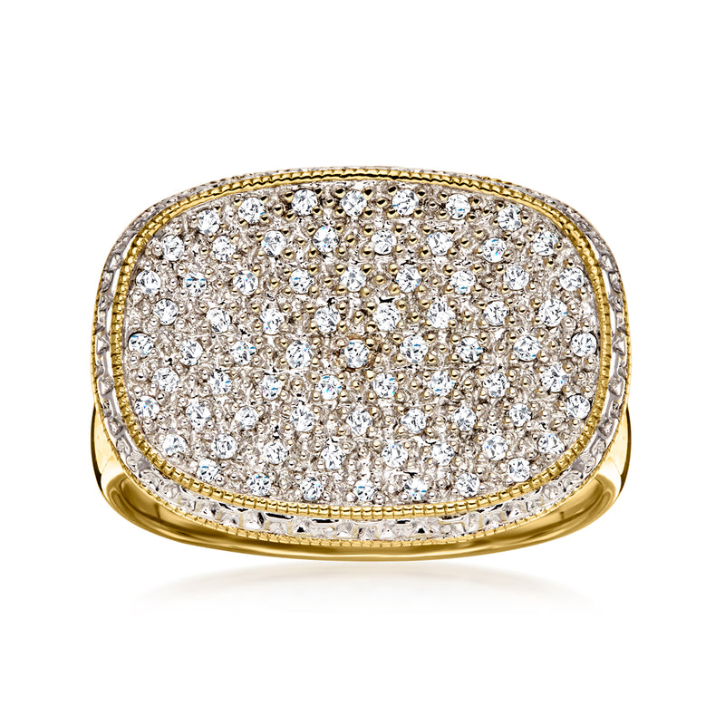 C. 1990 Vintage .60 ct. t.w. Pave Diamond Ring in 14kt Yellow Gold. Size 7.25