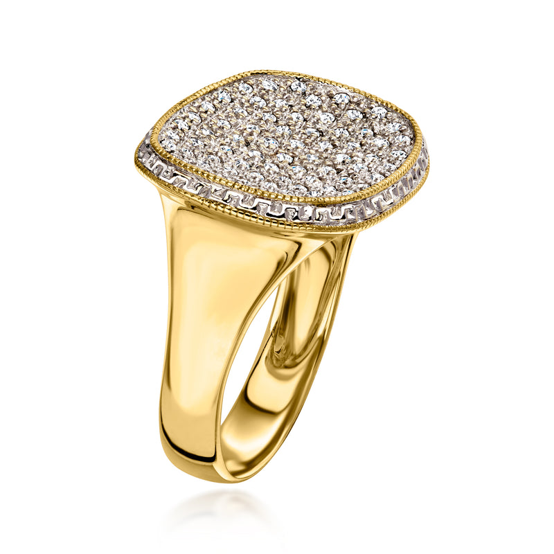 C. 1990 Vintage .60 ct. t.w. Pave Diamond Ring in 14kt Yellow Gold. Size 7.25