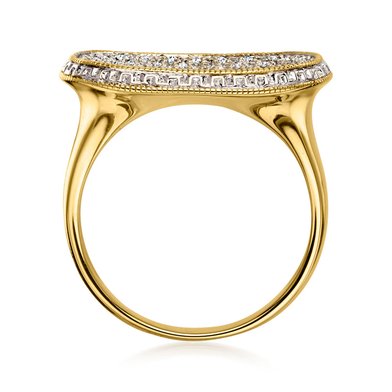 C. 1990 Vintage .60 ct. t.w. Pave Diamond Ring in 14kt Yellow Gold. Size 7.25