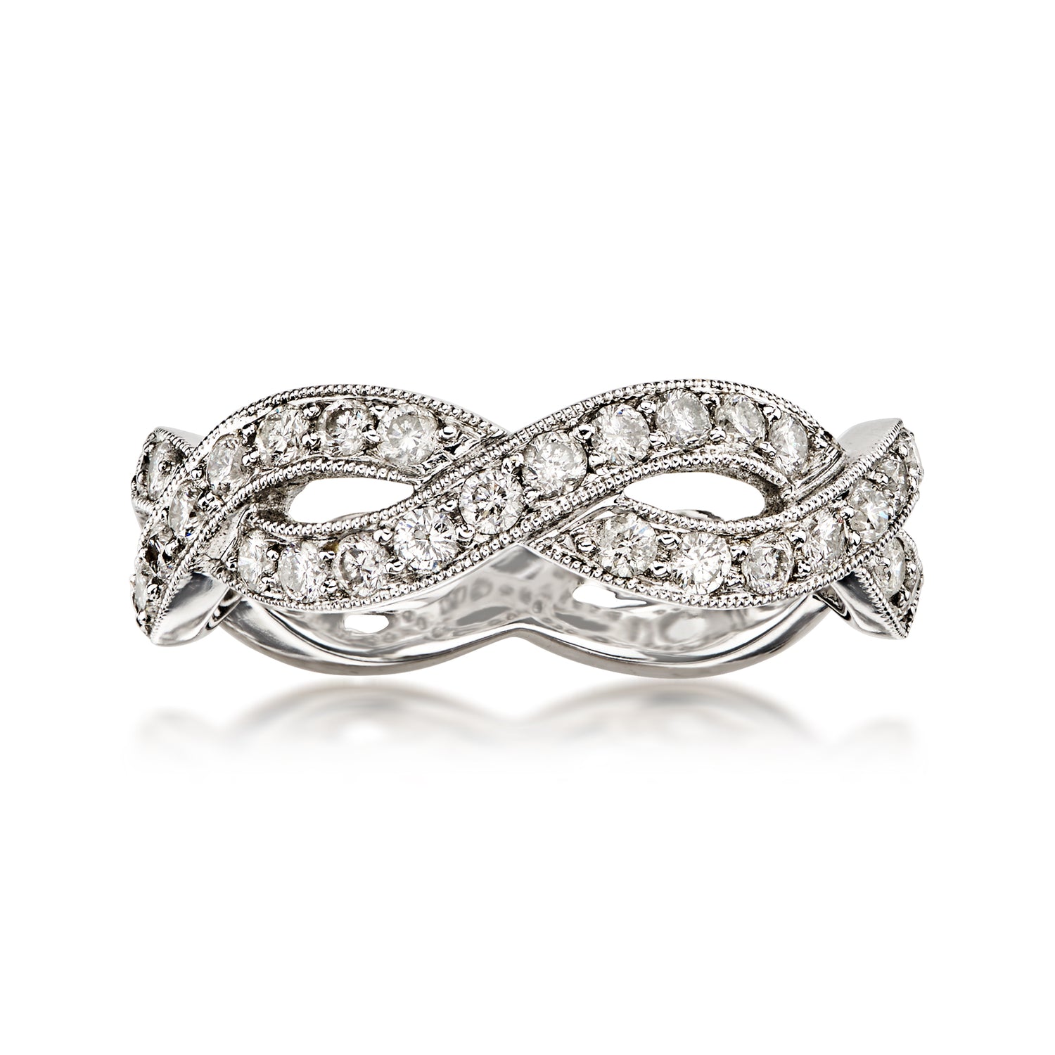 C. 2000 Vintage .75 ct. t.w. Diamond Twisted Ring in 18kt White Gold