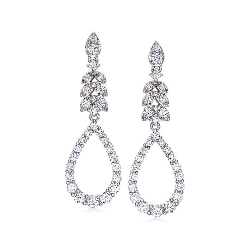 C. 2000 Vintage 1.50 ct. t.w. Diamond Drop Earrings in 18kt White Gold