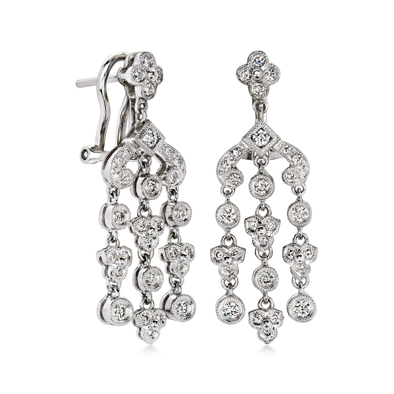 C. 1990 Vintage .40 ct. t.w. Diamond Chandelier Earrings in 18kt White Gold