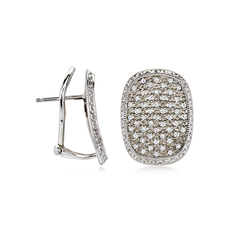 C. 1990 Vintage .80 ct. t.w. Pave Diamond Earrings in 14kt White Gold