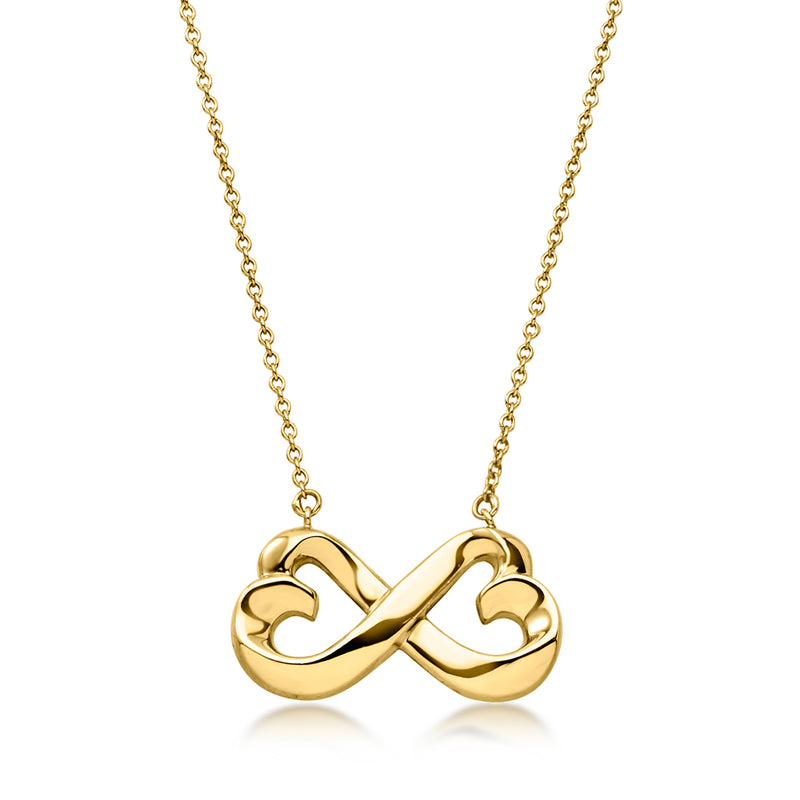 C. 1990 Vintage Tiffany Jewelry "Paloma Picasso" 18kt Yellow Gold Hearts Necklace. 16.5"