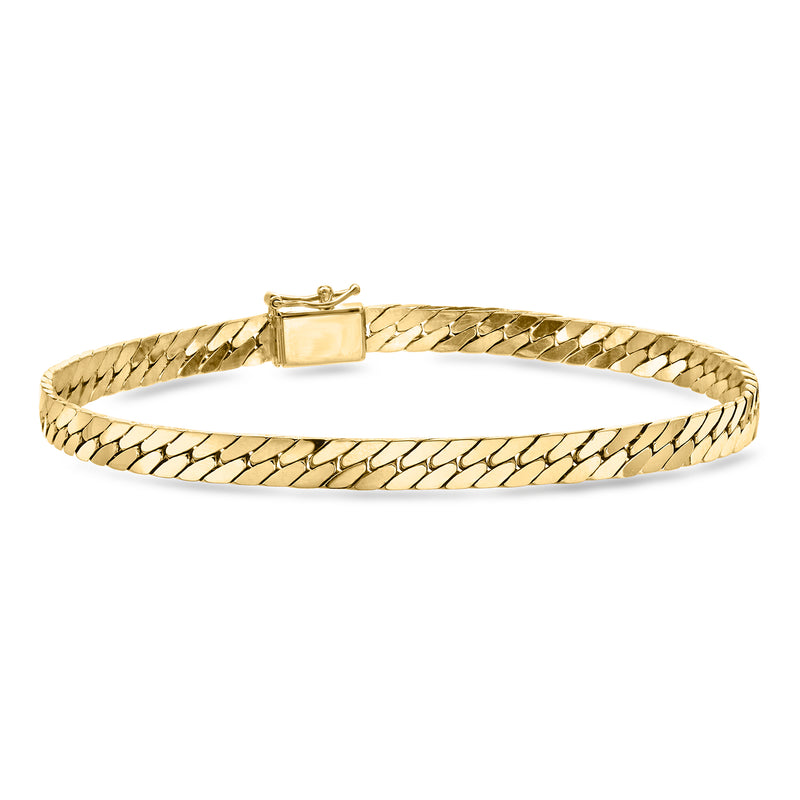 Vintage 14kt yellow gold herringbone bracelet with rectangular clasp