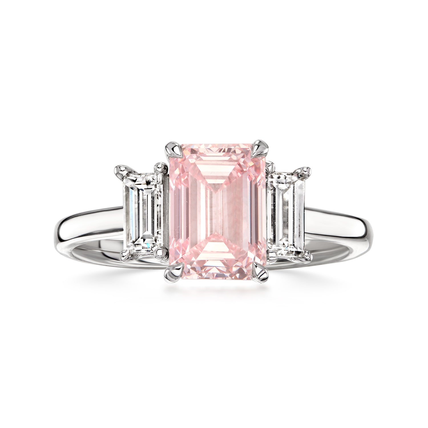 2.50 ct. t.w. Lab Grown Pink and White Diamond Ring in 14kt White Gold